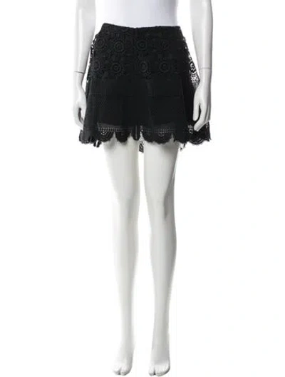 Pre-owned Loveshackfancy Lace Pattern Mini Skirt In Blue