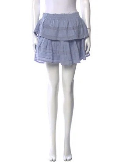 Pre-owned Loveshackfancy Lace Pattern Mini Skirt In Blue