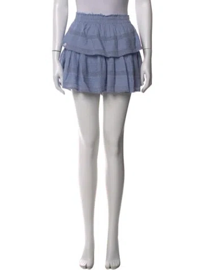 Pre-owned Loveshackfancy Lace Pattern Mini Skirt In Blue