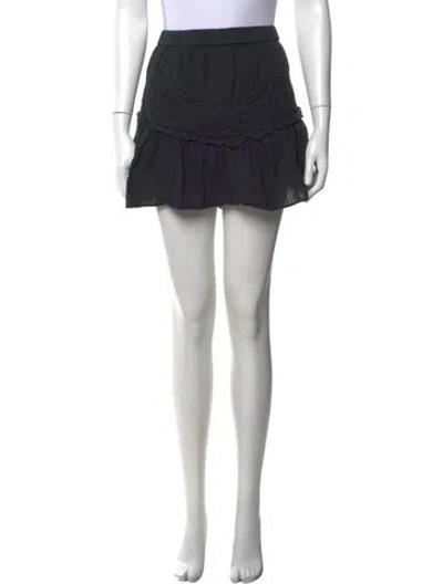 Pre-owned Loveshackfancy Lace Pattern Mini Skirt In Blue
