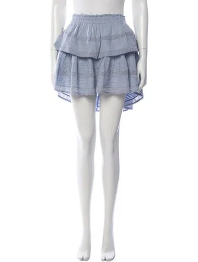 Pre-owned Loveshackfancy Lace Pattern Mini Skirt In Blue