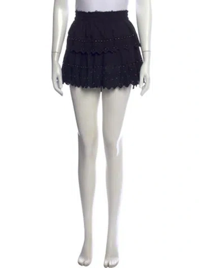 Pre-owned Loveshackfancy Lace Pattern Mini Skirt In Blue