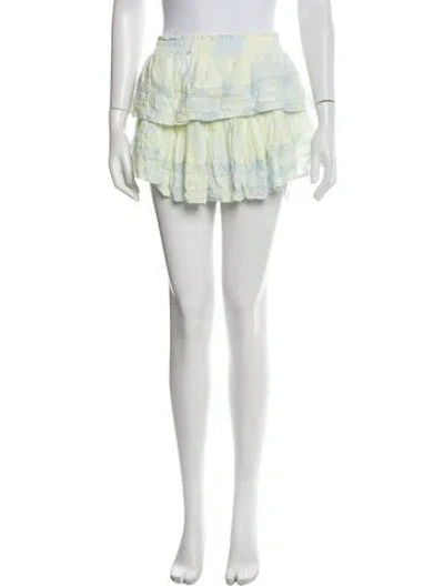 Pre-owned Loveshackfancy Lace Pattern Mini Skirt In Green