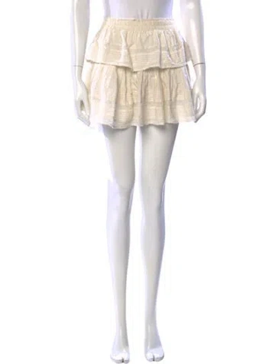 Pre-owned Loveshackfancy Lace Pattern Mini Skirt In Neutral