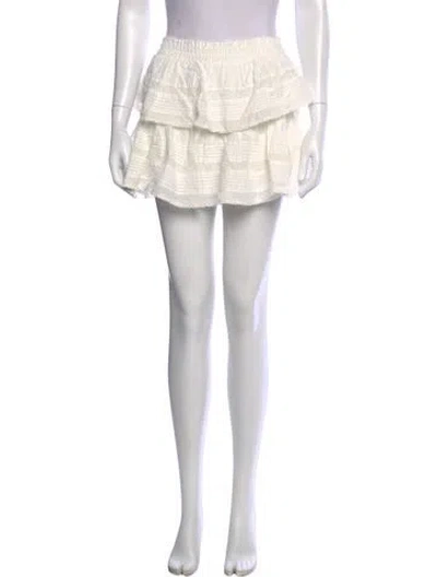 Pre-owned Loveshackfancy Lace Pattern Mini Skirt In Neutral