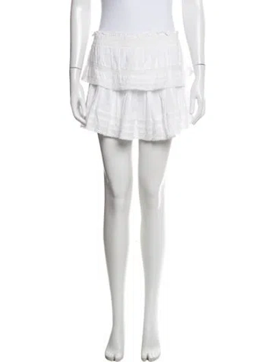 Pre-owned Loveshackfancy Lace Pattern Mini Skirt In Neutral
