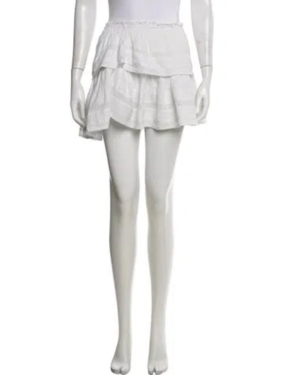 Pre-owned Loveshackfancy Lace Pattern Mini Skirt In Neutral