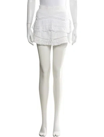 Pre-owned Loveshackfancy Lace Pattern Mini Skirt In Neutral