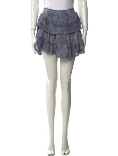 Pre-owned Loveshackfancy Lace Pattern Mini Skirt In Neutral