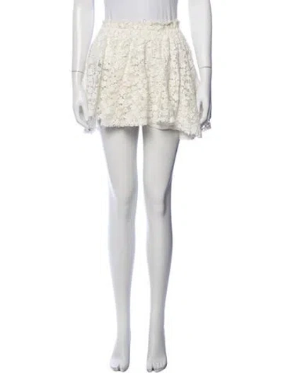 Pre-owned Loveshackfancy Lace Pattern Mini Skirt In Neutrals
