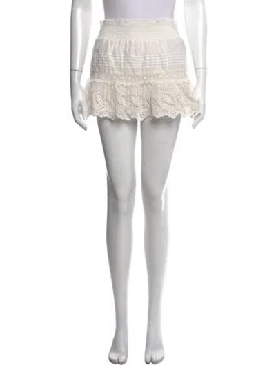 Pre-owned Loveshackfancy Lace Pattern Mini Skirt In Neutrals