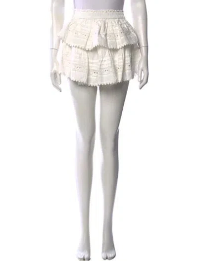 Pre-owned Loveshackfancy Lace Pattern Mini Skirt In Neutrals