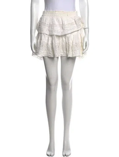 Pre-owned Loveshackfancy Lace Pattern Mini Skirt In Neutrals