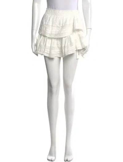 Pre-owned Loveshackfancy Lace Pattern Mini Skirt In Neutrals