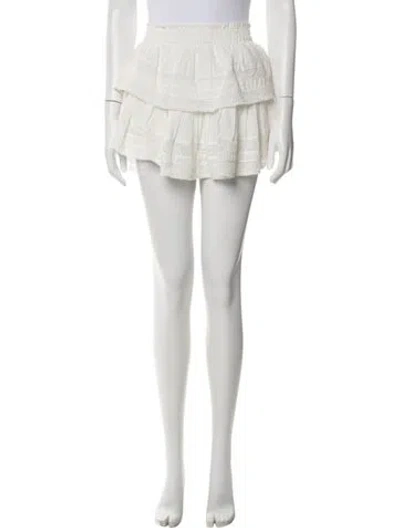 Pre-owned Loveshackfancy Lace Pattern Mini Skirt In Neutrals