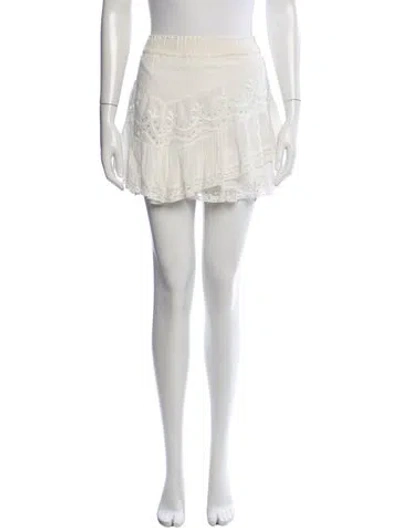 Pre-owned Loveshackfancy Lace Pattern Mini Skirt In Neutrals