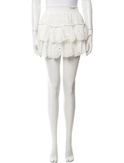Pre-owned Loveshackfancy Lace Pattern Mini Skirt In Neutrals