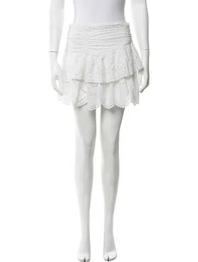 Pre-owned Loveshackfancy Lace Pattern Mini Skirt In Neutrals