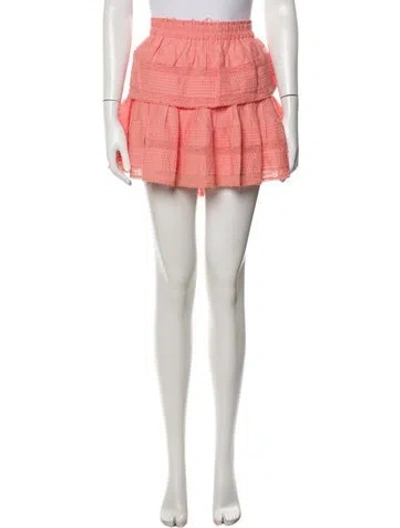 Pre-owned Loveshackfancy Lace Pattern Mini Skirt In Pink