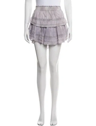 Pre-owned Loveshackfancy Lace Pattern Mini Skirt In Purple