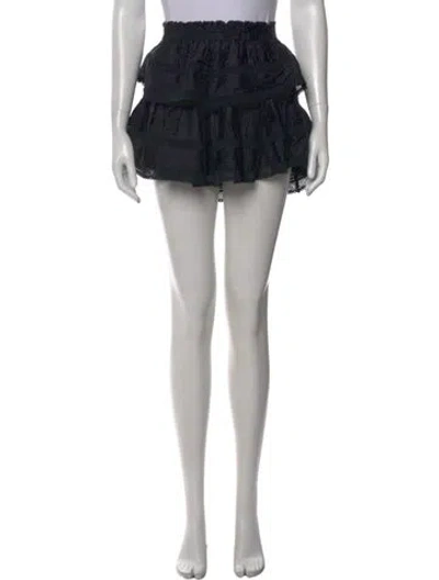 Pre-owned Loveshackfancy Lace Pattern Mini Skirt W/ Tags In Black