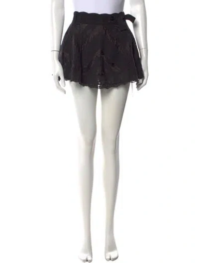 Pre-owned Loveshackfancy Lace Pattern Mini Skirt W/ Tags In Black