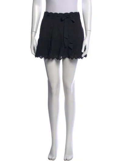 Pre-owned Loveshackfancy Lace Pattern Mini Skirt W/ Tags In Black