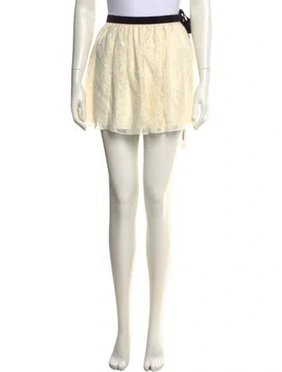 Pre-owned Loveshackfancy Lace Pattern Mini Skirt W/ Tags In Neutral