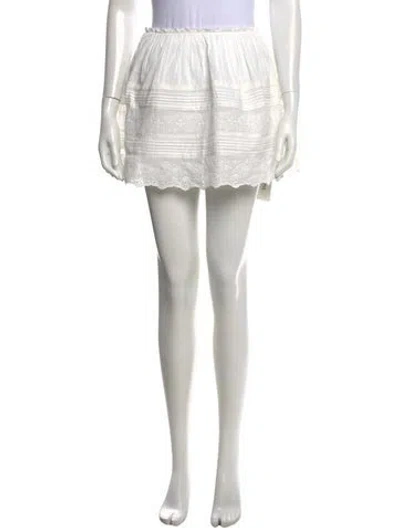 Pre-owned Loveshackfancy Lace Pattern Mini Skirt W/ Tags In Neutral