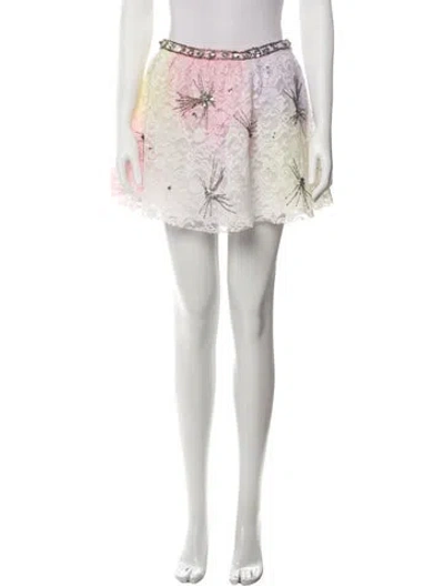 Pre-owned Loveshackfancy Lace Pattern Mini Skirt W/ Tags In Purple