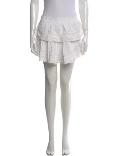 Pre-owned Loveshackfancy Lace Pattern Mini Skirt In White