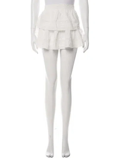 Pre-owned Loveshackfancy Lace Pattern Mini Skirt In White