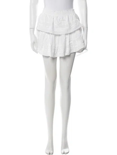Pre-owned Loveshackfancy Lace Pattern Mini Skirt In White