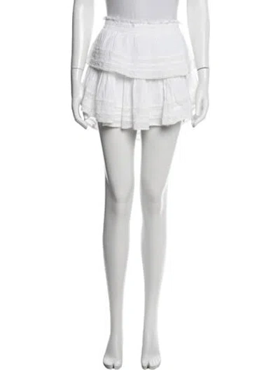 Pre-owned Loveshackfancy Lace Pattern Mini Skirt In White