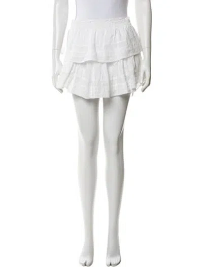 Pre-owned Loveshackfancy Lace Pattern Mini Skirt In White