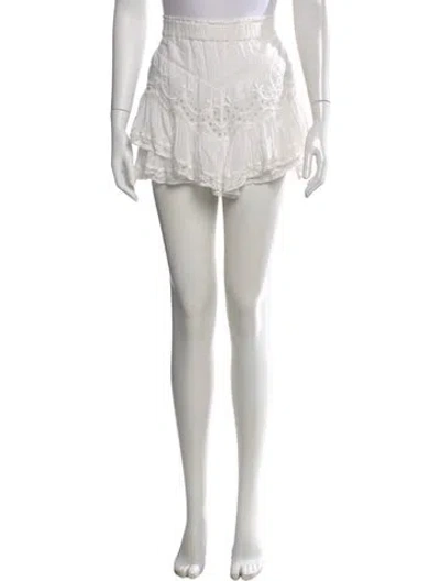 Pre-owned Loveshackfancy Lace Pattern Mini Skirt In White