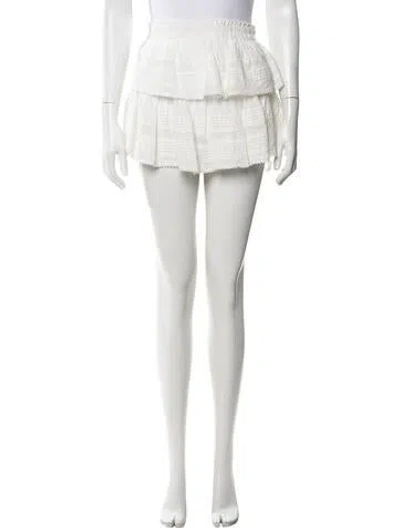 Pre-owned Loveshackfancy Lace Pattern Mini Skirt In White