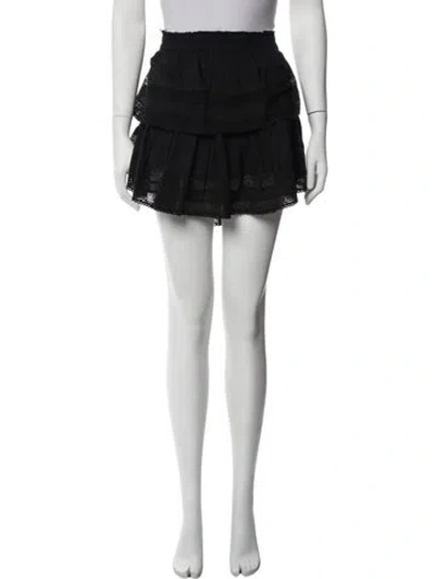Pre-owned Loveshackfancy Lace Pattern Mini Skirt In White