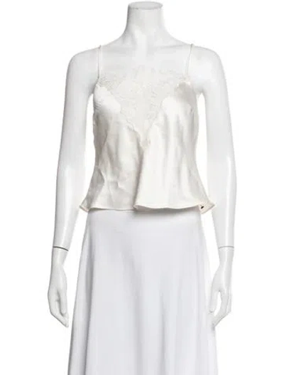 Pre-owned Loveshackfancy Lace Pattern Pleated Accents Pajamas W/ Tags In Neutrals