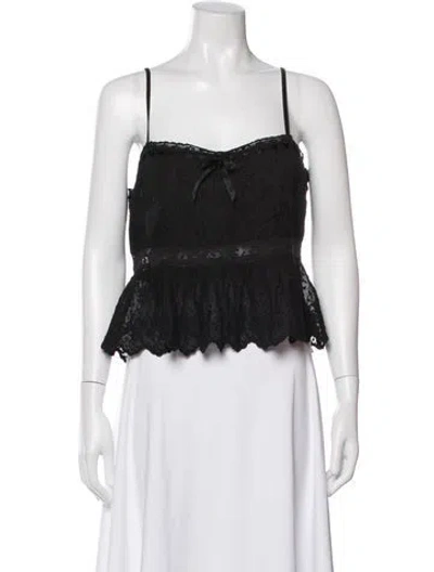 Pre-owned Loveshackfancy Lace Pattern Square Neckline Crop Top W/ Tags In Multi