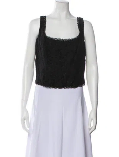Pre-owned Loveshackfancy Lace Pattern Square Neckline Top W/ Tags In Blue