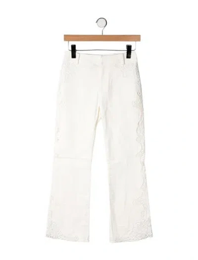 Pre-owned Loveshackfancy Lace Pattern Straight Leg Pants In Yellow