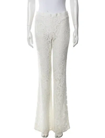 Pre-owned Loveshackfancy Lace Pattern Wide Leg Pants In Neutral