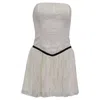 Loveshackfancy Lace Strapless Mini Dress In Ivory Nylon In Gray