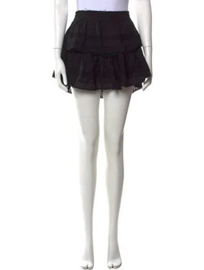 Pre-owned Loveshackfancy Lace Trim Embellishment Mini Skirt In Black
