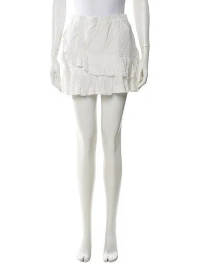 Pre-owned Loveshackfancy Lace Trim Embellishment Mini Skirt In Neutral