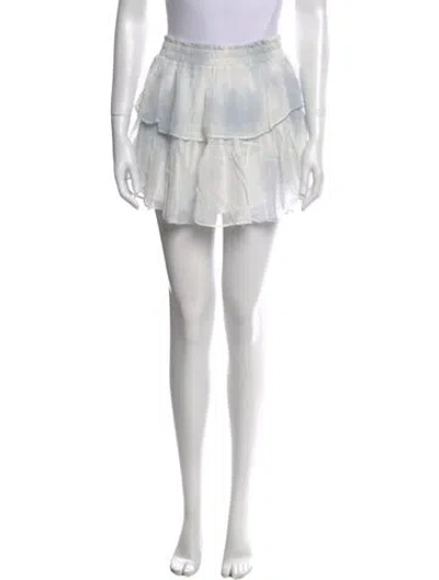 Pre-owned Loveshackfancy Lace Trim Embellishment Mini Skirt In White