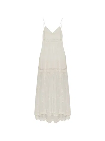 Loveshackfancy Lace-trim Embroidered Maxi Dress In White