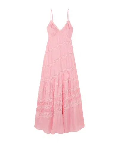Loveshackfancy Lace-trimmed Dress In Pink