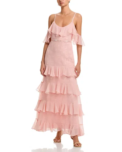 Loveshackfancy Laelia Silk Ruffled Dress In Pink